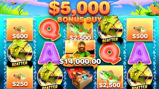 SPINNING IN A $5,000 BONUS BUY ON THE NEW BIG BASS HOLD & SPINNER SLOT!! @Fly69