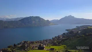 4K Weggis Vierwaldstättersee Luzern SWITZERLAND アルプス山脈