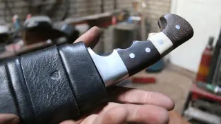 Forging a pattern welded Khukuri,  part 3, making the scabbard.