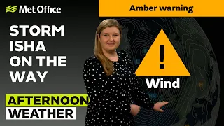 21/01/24 – Wet and windy – Afternoon Weather Forecast UK – Met Office Weather