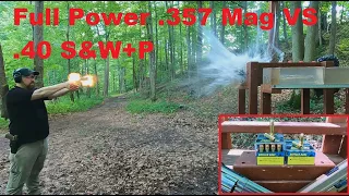 .357 Mag FULL POWER 158 gr VS .40 S&W+P 155 gr Buffalo Bore
