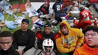 AMERICAN FOOTBALL PLAYERS REACT TO LACROSSE BIGGEST HITS