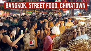 🇹🇭 Bangkok 2023. The Best Street Food in Chinatown. Walking Tour. Thailand 4K