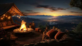 Cozy Campfire Ambience | Fireplace Sounds at Night 3 Hours for Sleeping & Relaxation | Resting Area