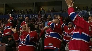 Canadiens fans in Vancouver make presence known after Mitchell goal