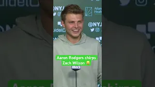 Aaron Rodgers makes fun of Zach Wilson 😂 #shorts