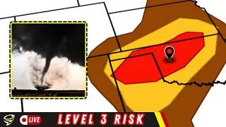 🟥 LIVE STORM CHASER: Level 3 Risk for STRONG WIND