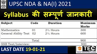 Syllabus NDA 1/ Syllabus NA 1/ Syllabus NDA / UPSC NDA syllabus