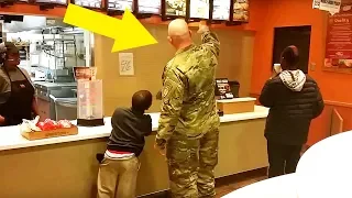 This Soldier Goes To Order Taco Bell Meal, Stops Cold When He Hears 2 Boys Behind Him