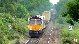 Felixstowe freight trains at trimley station 29/5/18