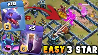 UNSTOPPABLE Drag Bat is Too Strong | Best Th13 Attack Strategy 10 Dragon with 5 Bat Spell and Freeze