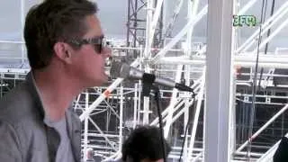 Keane bij 3FM voor een interview en sessie tijdens pinkpop 2012