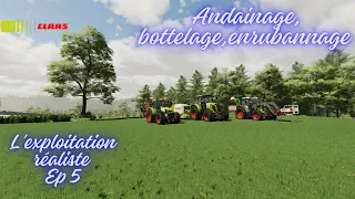 L'exploitaion réaliste Ep5 On commence les stocks d'enrubannés pour nos futur vaches laitières.