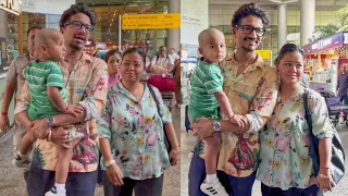 Bharti Singh, Harsh Limbachiya, and Son Gola Return Mumbai  Spotted at Airport