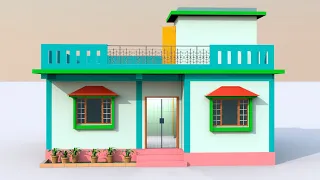 29×26 village home plan in 3d