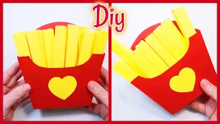 🍟 DIY gift box in the shape of French fries, cardboard, gift idea for Mother's Day, Father's Day
