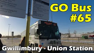 [4K] GO Transit Route 65 Bus Ride East Gwillimbury GO  to Union Station (Duration 1h 25min)