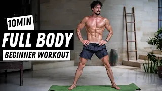 10 MIN FULL BODY BEGINNER WORKOUT | No Equipment | Rowan Row