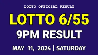 6/55 LOTTO RESULT TODAY 9PM DRAW May 11, 2024 Saturday PCSO GRAND LOTTO 6/55 Draw Tonight