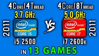 i5 2500 3.7 GHz vs i7 2600k OC 5.0 GHz Test in 15 Games | i5 2500k stock vs i7 2600k OC