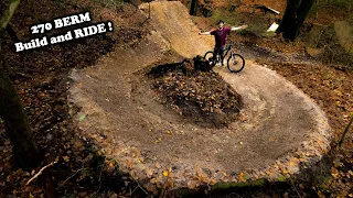 BUILDING AND RIDING this 270 BERM!  Backyard Downhill Track Episode 2