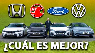 VW Golf vs Ford Focus vs Honda Civic vs Astra reseña