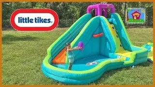 HUGE INFLATABLE WATER SLIDE LITTLE TIKES + Giant Egg Surprise Toys Disney Cars Paw Patrol