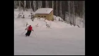 Базовый поворот на параллельных лыжах, большой радиус