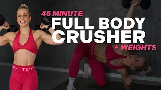 45 MIN FULL BODY CRUSHER | Strength + Conditioning | Dumbbell + Bodyweight Exercises | Super Sweaty