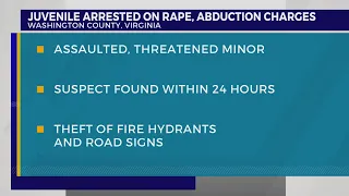 Juvenile arrested on rape, abduction charges in Washington County, Va.