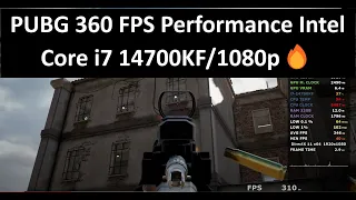 PUBG 360 FPS Performance Intel Core i7 14700KF/1080p🔥