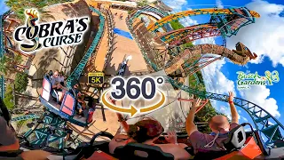 VR 360 5K Cobra's Curse Roller Coaster Normal and Horizon Locked POV Busch Gardens Tampa 2021 06 12