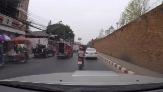 Driving Chiang Mai Thailand #4 - Moat Anti-Clockwise - Saturday