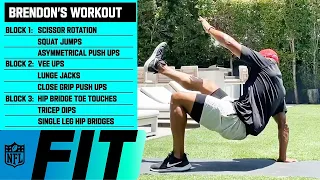 Train with an NFL Linebacker! 15-Minute At-Home Workout NO EQUIPMENT NEEDED