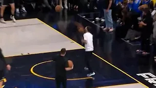 Oops! Steph Curry Accidentally Hits Someone with Full-Court Shot 😬