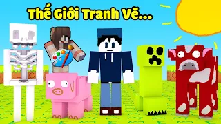 bqThanh và Ốc Khám Phá Thế Giới Minecraft Khi Đồ Họa Được Vẽ Bằng Tay (PAINT) Có Gì  Lạ ???