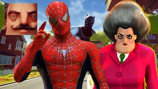 Hello Neighbor - New Neighbor Mr Bean ScaryTeacher Spider-Man Aaron History Gameplay Walkthrough