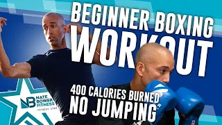 30 Minute // 400 Calorie Beginner Boxing Workout // All Boxing // NO Jumping // NateBowerFitness