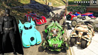 GTA 5 - Stealing Batman Vehicles With Franklin(As Joker) | Franklin Becomes Joker | (Real Life Cars)