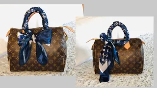 How I Style and Tie a Scarf to a Bag Handle