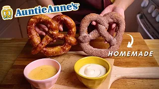 Making AUNTIE ANNE'S Mall Style SOFT PRETZELS At Home | With Cheese Dip!