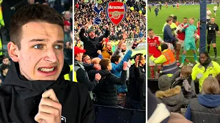 Trouble breaks out as Arsenal smash Tottenham…