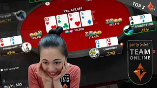 Top 5 Suckouts! | Online Poker - Texas Holdem | partypoker Team Online