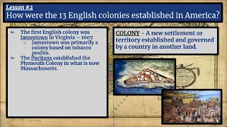 The First Colonies