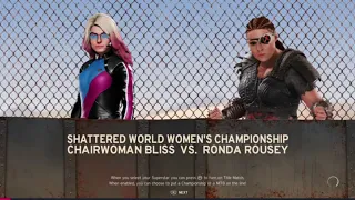 WWE 2K20 Ronda Rousey VS Chairwoman Bliss 1 VS 1 No Holds Barred Match Shattrd. World Women's Title