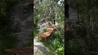 Tayfun jumping a Cool feature at Carter Road Mountain Bike Trails in Lakeland, FL