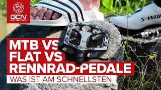 MTB-Pedale vs. Flat-Pedale vs. Rennrad-Pedale -  was ist am schnellsten? | Pedale im Vergleichstest