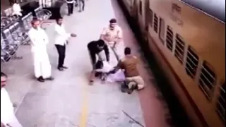 Woman Falls Trying To Deboard From Moving Train, Gets Dragged, Saved By Cop