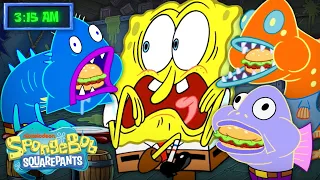 An Entire NIGHT in the Krusty Krab 🔦😱 | SpongeBob