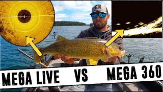 Walleye Fishing With Humminbird MEGA LIVE  VS. MEGA 360